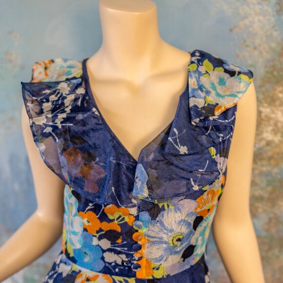 Vintage Berkertex Sleeveless Floral Maxi Dress (Made in England) * Small - Picture 6 of 16